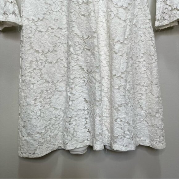 Lulus Favorite Flair White Lace Flounce Sleeve Dress Size Small Romantic - Picture 9 of 15